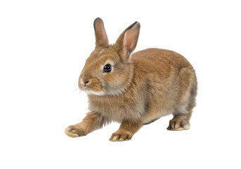 Obraz premium Isolated Brown Bunny Rabbit with Transparent Background Animal Portrait