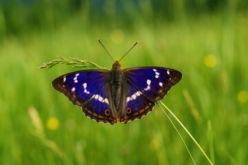 Lesser purple emperor butterfly spotted in a national park within the Low Beskids mountain range