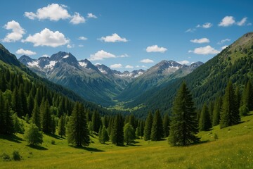 Fototapeta premium Early summer mountain scenery