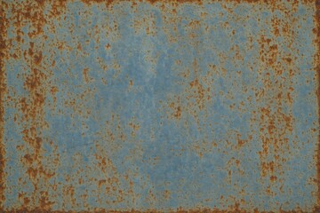 Fototapeta premium Vintage weathered blue metal surface with rust details