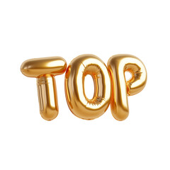 top in the form of golden balloons isolated