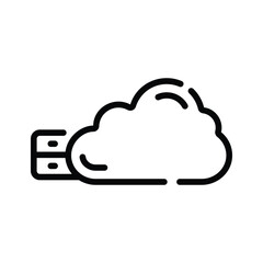 Trendy linear icon representing cloud hosting solution