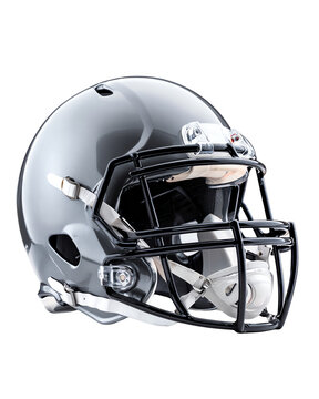 Stylish gray football helmet with face guard.