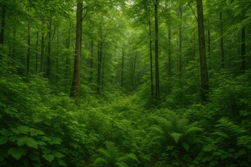 Obraz premium Serene woodland scenery with natural elements