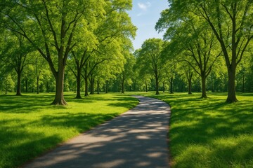 Obraz premium Pathways through the park area