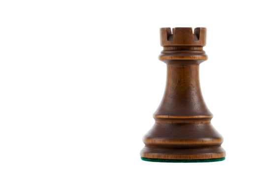 Isolated Chess Rook Piece on Transparent Background Game Strategy