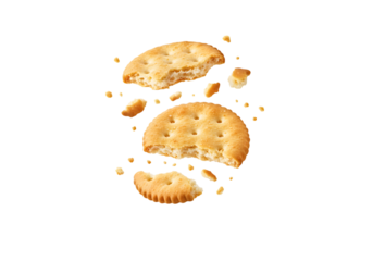 Isolated Transparent Background Food Photography of Golden Cracker Crumbs