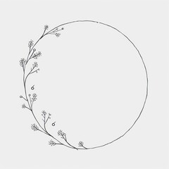 Botanical illustration minimal circle.