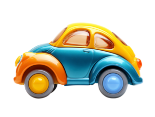 Colorful toy car for children's playtime fun.