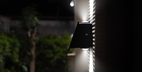 Outdoor Solar LED Wall Light at Night