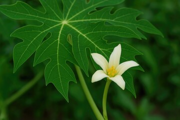 Fototapeta premium Using papaya leaf flower images as wallpapers, backgrounds, or for editing projects
