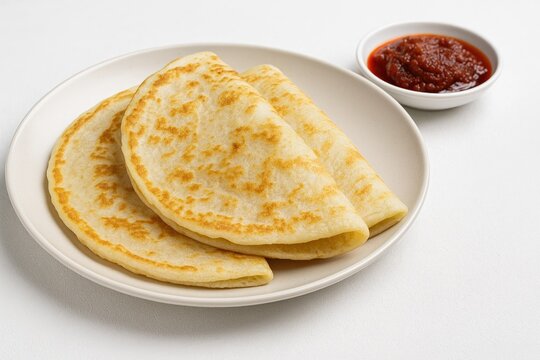 Delicious Coconut Pancake Served with Spicy Sambal Topping