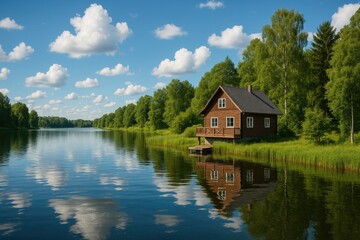 Obraz premium Residential Retreat by the Waterfront