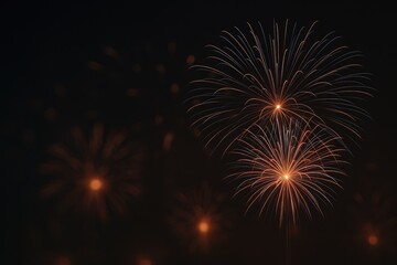 Fototapeta premium Long exposure photo capturing fireworks at New Year's Eve with motion blur