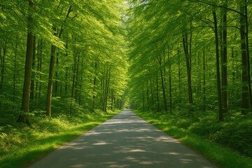 Fototapeta premium Lush Greenery and Scenic Forest Path