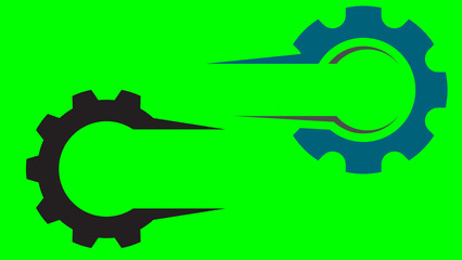 Gear Logo images Illustration Design on green background
