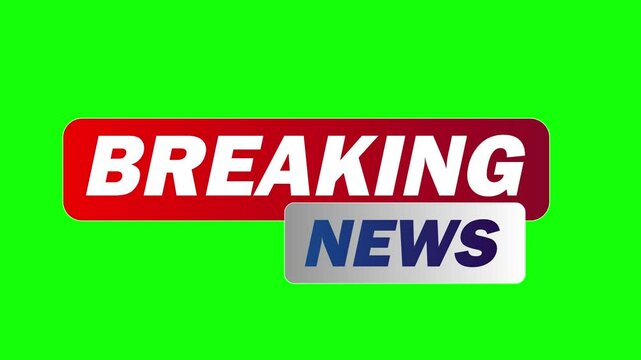 Breaking news icon animation Green screen | Breaking news text animation 