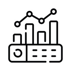 A visually engaging outline icon of server analysis chart