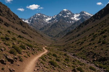 Fototapeta premium Scenic trail through a mountain national park in North Africa