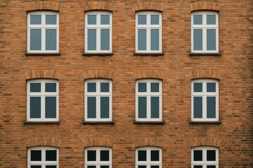 Fototapeta premium Contemporary PVC Windows in a Historic Brick Structure