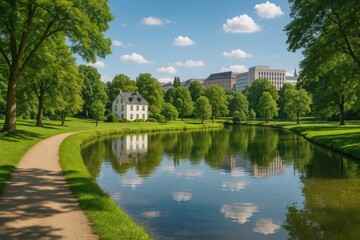 Relaxing in a scenic park located in Luxembourg