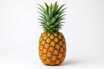 Tropical fruit cutout featuring pineapple isolated on a white background