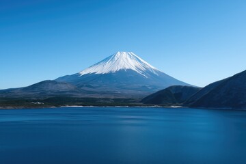 Majestic mountain and serene lake landscape