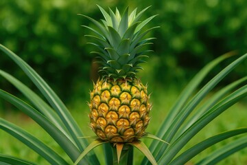 Fototapeta premium Cultivating Pineapples: A Garden's Progress