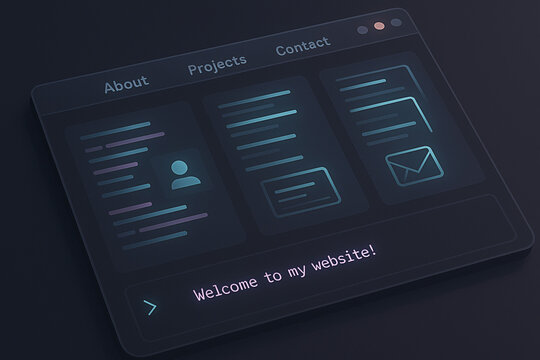 Futuristic Code Editor Interface with Neon Cyber UI Design
