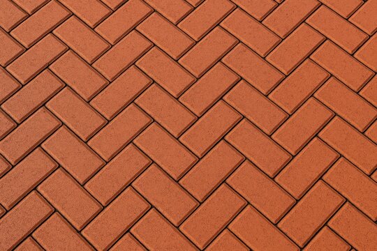 Red brick patterned paving design