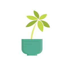vector houseplant pot icon vector illustration