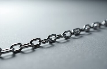Fototapeta premium A close-up of a metal chain lying on a smooth surface