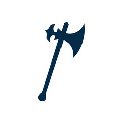 Classic axe logo in flat style, clean and minimal for modern branding