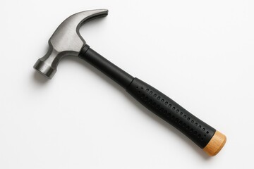Top-down view of a carpentry hammer on a plain white background
