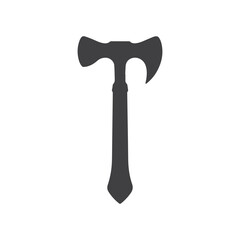 Outlined hatchet icon, simple shape with clean edges, black on white