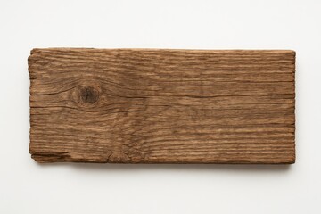 Fototapeta premium Photo of a wooden fragment on a plain white backdrop