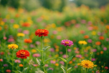 Beautiful natural flowers blooming in outdoor garden setting
