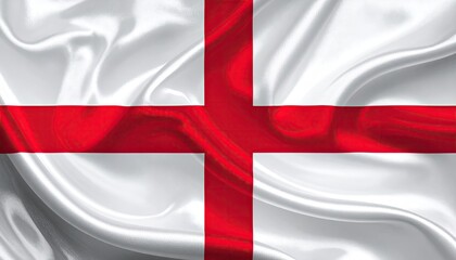 Fototapeta premium Waving flag with red cross (1)
