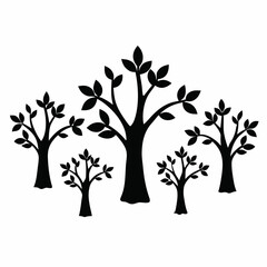 Vector art of a group of trees forms a small forest landscape