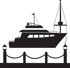 Yacht At Harbor Docking Scene