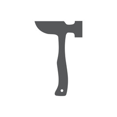 Crossed hatchet logo, symmetrical, powerful design in monochrome style