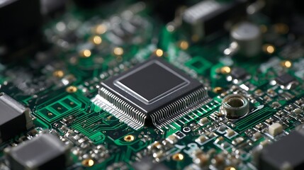 Electronic Circuit Board with Microchip