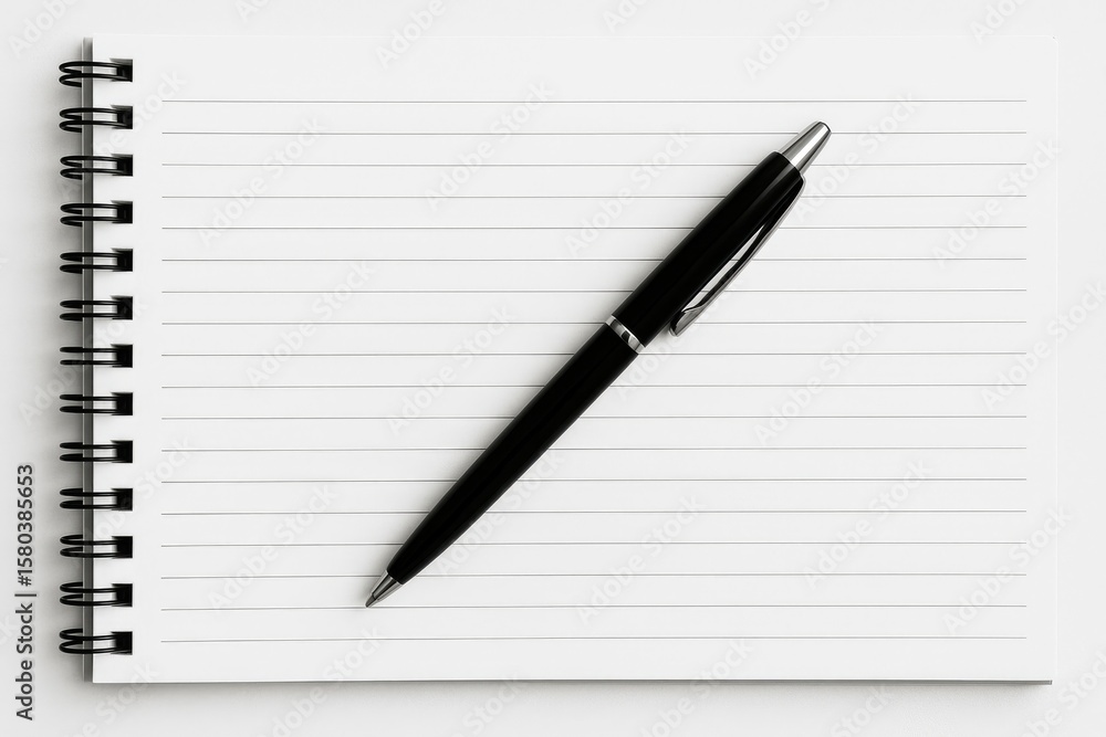 Poster writing instrument resting on a notepad