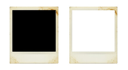 Two vintage style photo frames with blank space isolated PNG with Transparent Background