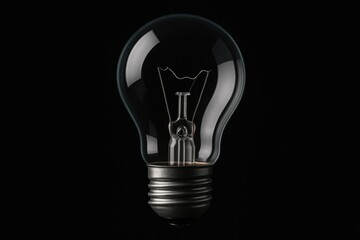 Close-up of an illuminated bulb against a dark backdrop with a damaged filament