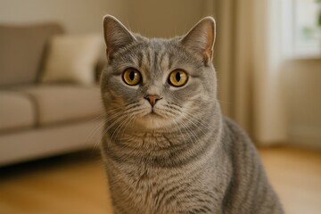 Beautiful indoor cat portrait
