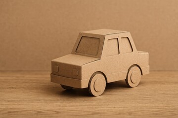 Cardboard model of a miniature toy vehicle