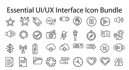 Interface icons collection star music