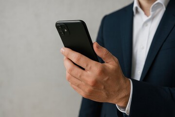 Close-up of a person gripping a mobile device