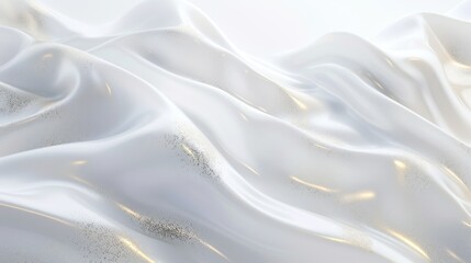 Obraz premium Elegant silver silk fabric with golden glitter particles and bokeh lights background